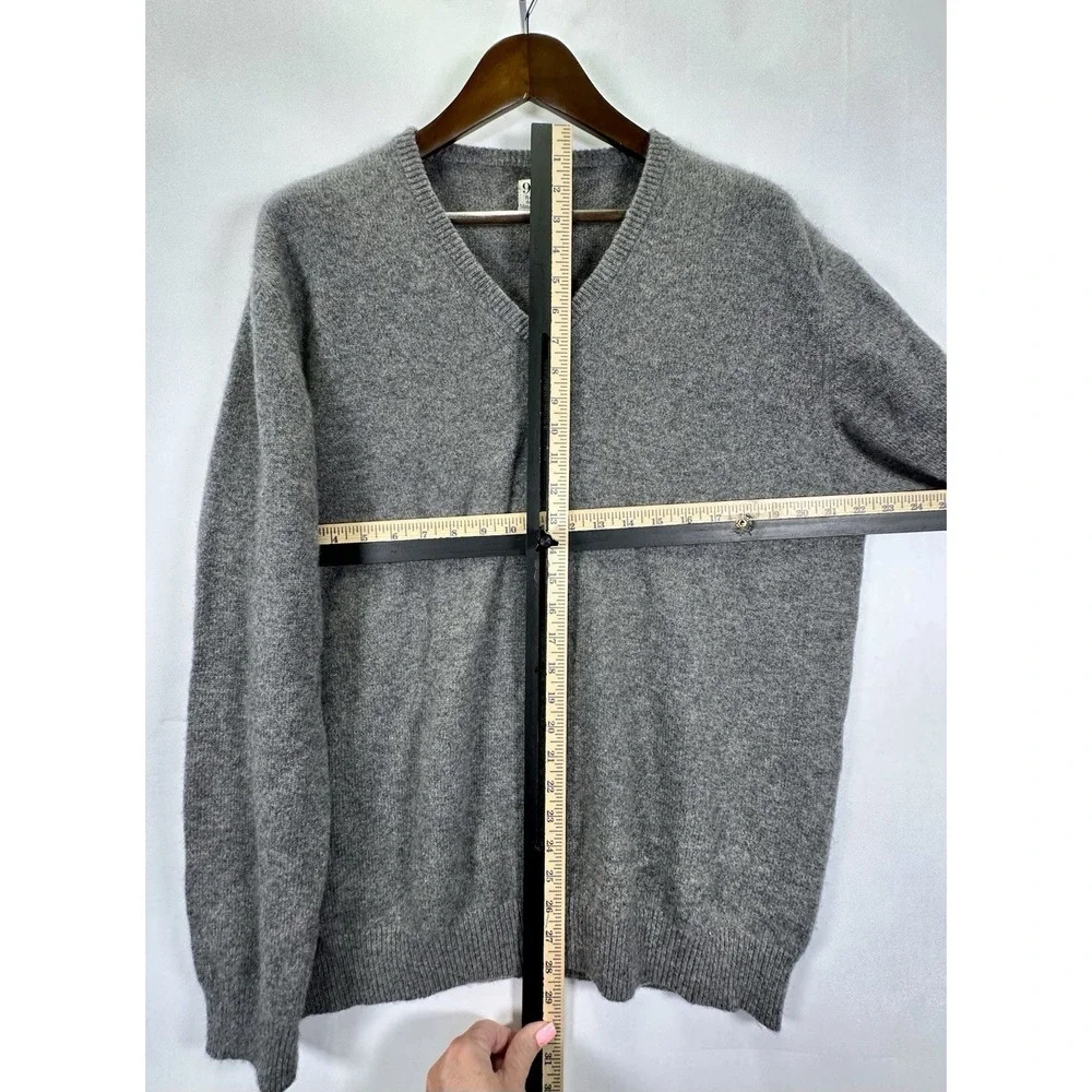 97 RUE DES‎ MIMOSAS KAMA V-Neck PULLOVER SWEATER ITALY 100% Cashmere Gray